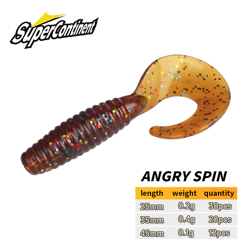 スーパーコンチネンタル ソフトベイト アングリースピン 25 - Fishing Lure Soft Plastic のレビューと価格