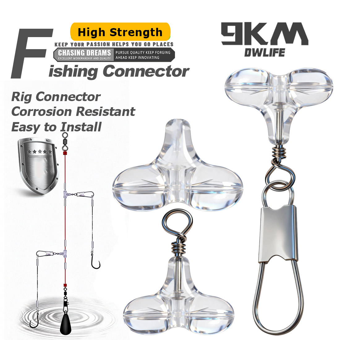 9KM T字型フィッシングクロスビーズ（スナップ付き）15個 - Fishing Lure Accessories のレビューと価格