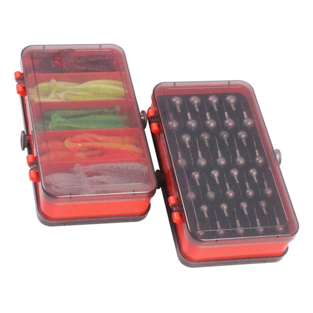 ポータブル両面分割ベイトボックス クランクジグヘッドフックセ - Fishing Lure Soft Plastic のレビューと価格