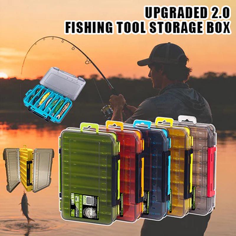 両面コンパクトタックルボックス - ルアー、フック、餌用の耐 - Fishing Lure Box のレビューと価格